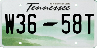 TN license plate W3658T
