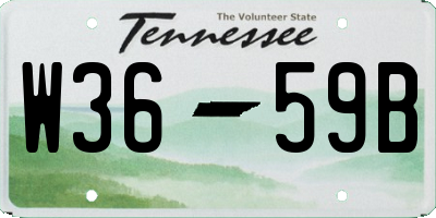 TN license plate W3659B