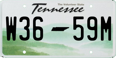 TN license plate W3659M