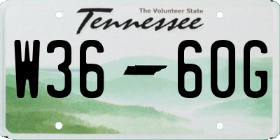 TN license plate W3660G