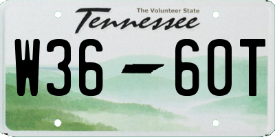TN license plate W3660T