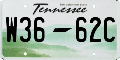 TN license plate W3662C
