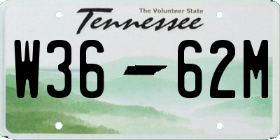 TN license plate W3662M