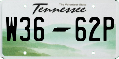 TN license plate W3662P