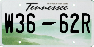 TN license plate W3662R