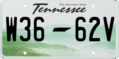 TN license plate W3662V