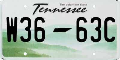 TN license plate W3663C