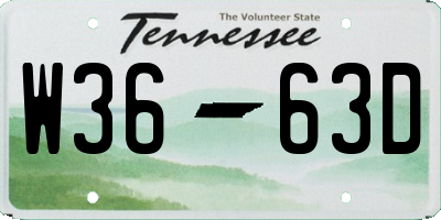 TN license plate W3663D