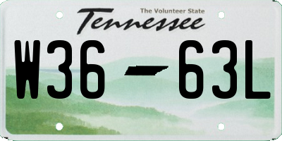 TN license plate W3663L