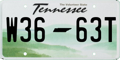 TN license plate W3663T