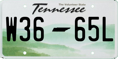 TN license plate W3665L