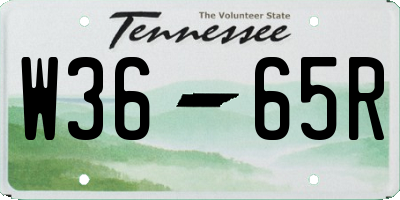 TN license plate W3665R