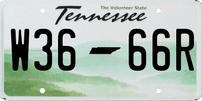 TN license plate W3666R