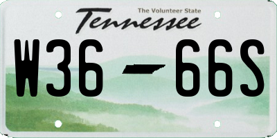 TN license plate W3666S