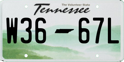 TN license plate W3667L