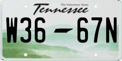 TN license plate W3667N