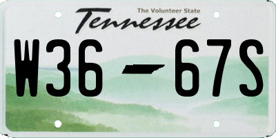 TN license plate W3667S