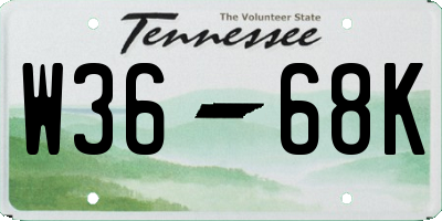 TN license plate W3668K