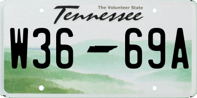 TN license plate W3669A