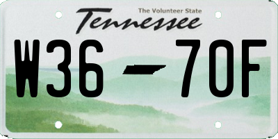 TN license plate W3670F
