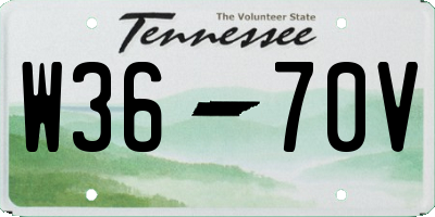 TN license plate W3670V