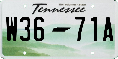 TN license plate W3671A