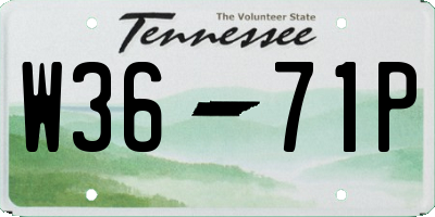 TN license plate W3671P