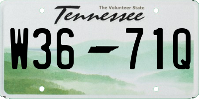 TN license plate W3671Q