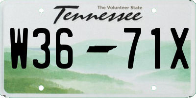 TN license plate W3671X