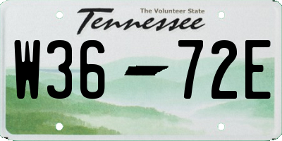 TN license plate W3672E