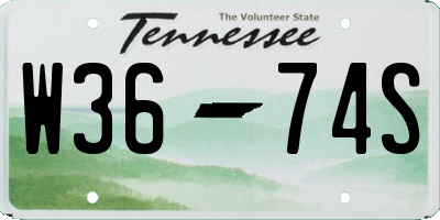 TN license plate W3674S