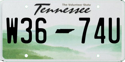 TN license plate W3674U