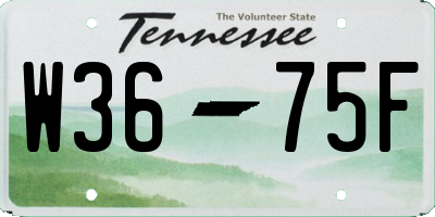 TN license plate W3675F