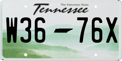 TN license plate W3676X