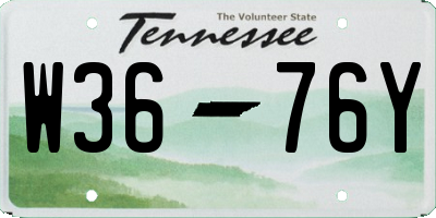 TN license plate W3676Y