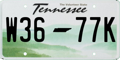 TN license plate W3677K