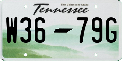 TN license plate W3679G