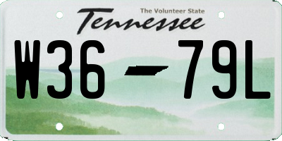 TN license plate W3679L