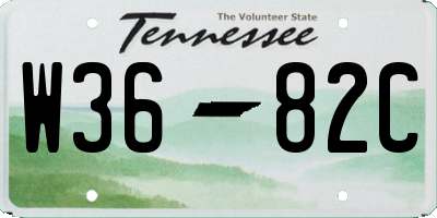 TN license plate W3682C