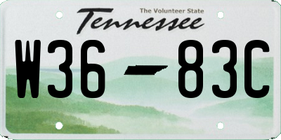 TN license plate W3683C