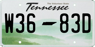 TN license plate W3683D