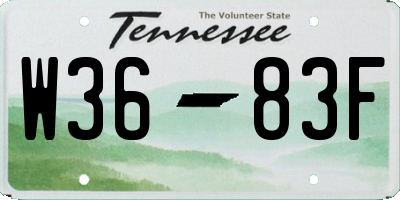 TN license plate W3683F
