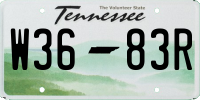 TN license plate W3683R