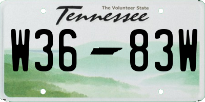 TN license plate W3683W