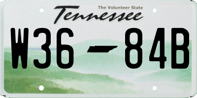 TN license plate W3684B