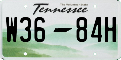 TN license plate W3684H
