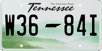 TN license plate W3684I