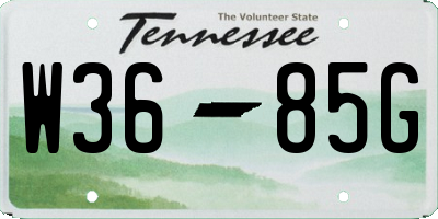 TN license plate W3685G