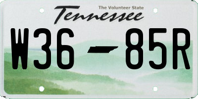 TN license plate W3685R