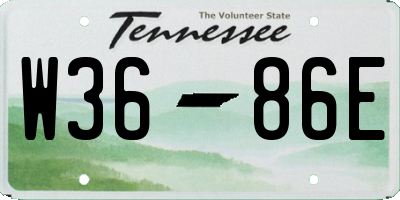 TN license plate W3686E